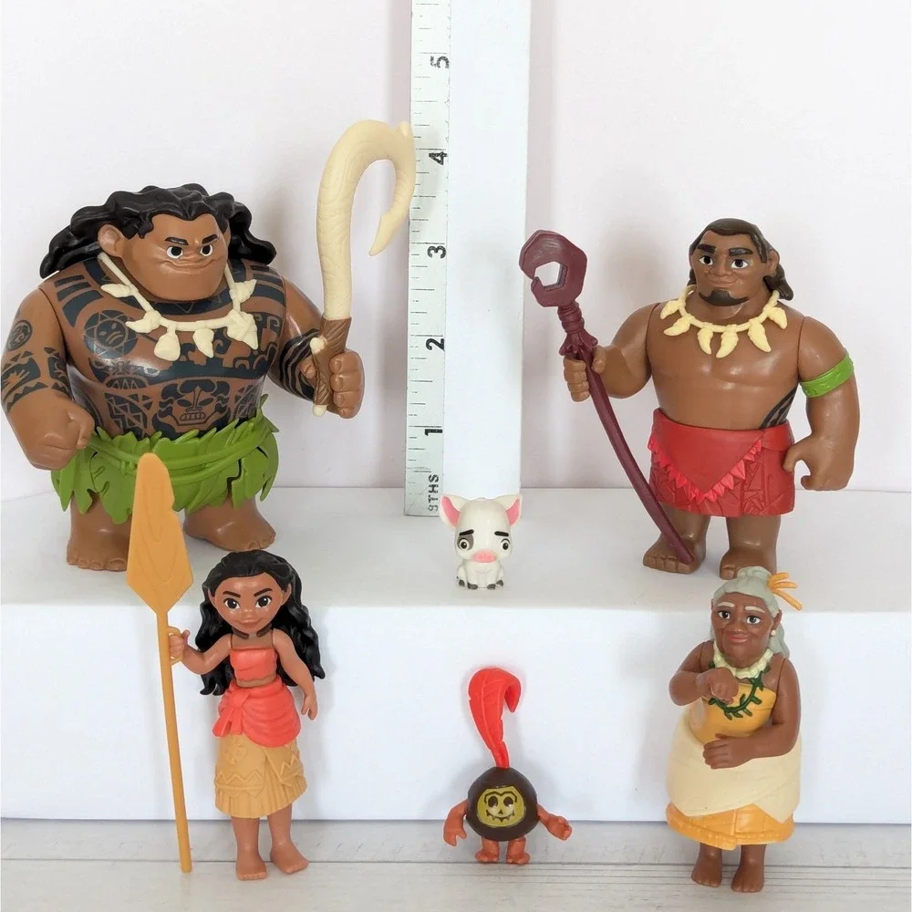 Disney Moana PlasticToy Figure Lot Maui Pua Tala Chief Tui Coconut Cake Topper